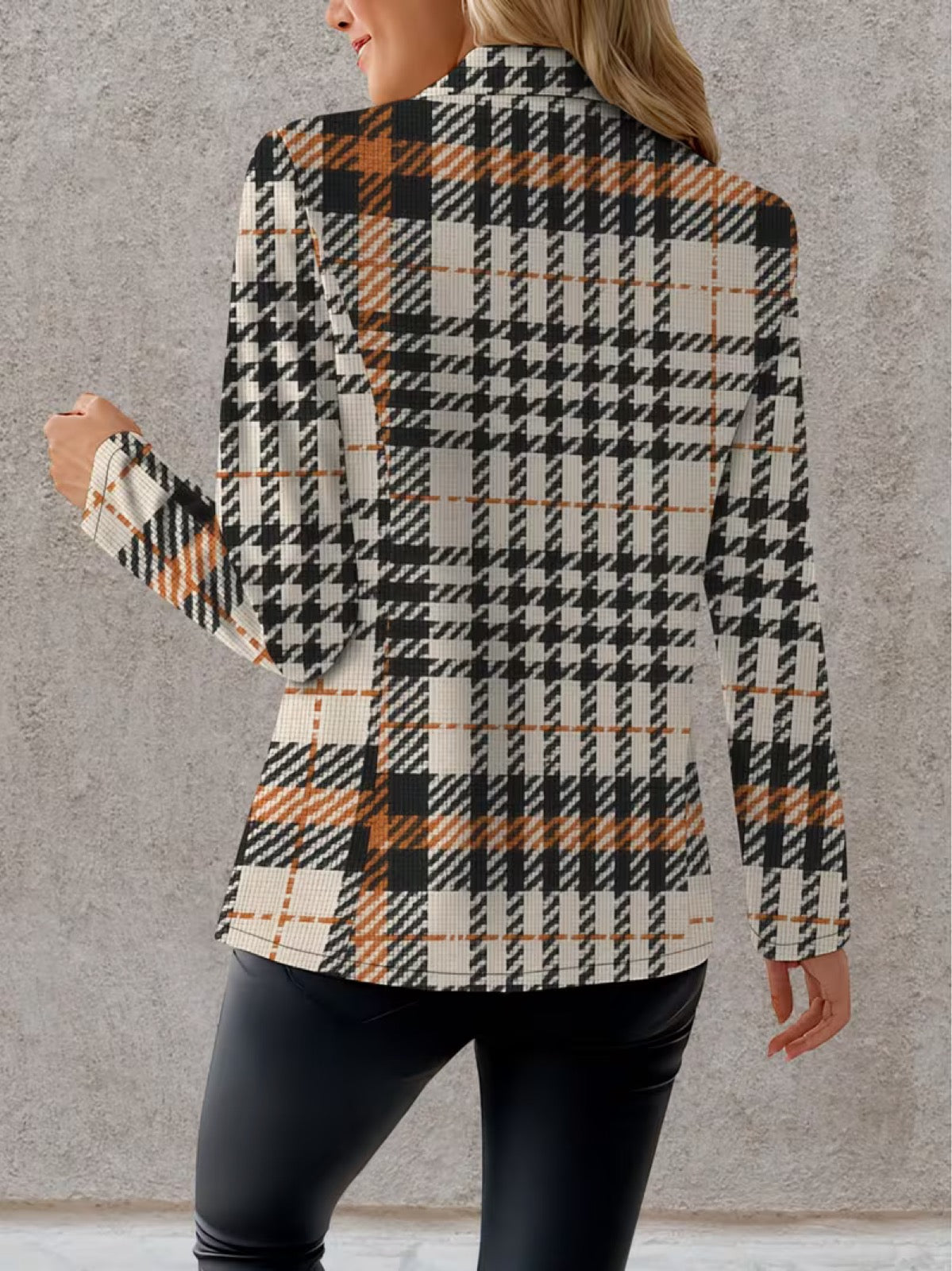 Ghislaine | Houndstooth Single-Button Tailored Blazer