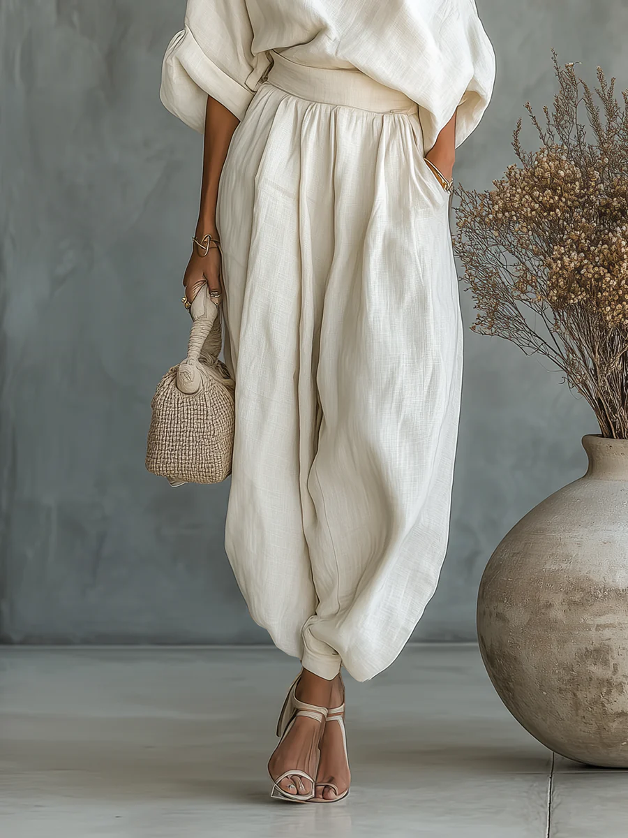 Magali | One-Shoulder Top & Wide-Leg Trouser Set