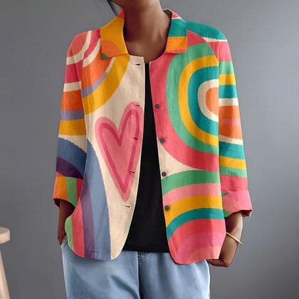 Constanza | Painterly Print Boxy Open Shirt