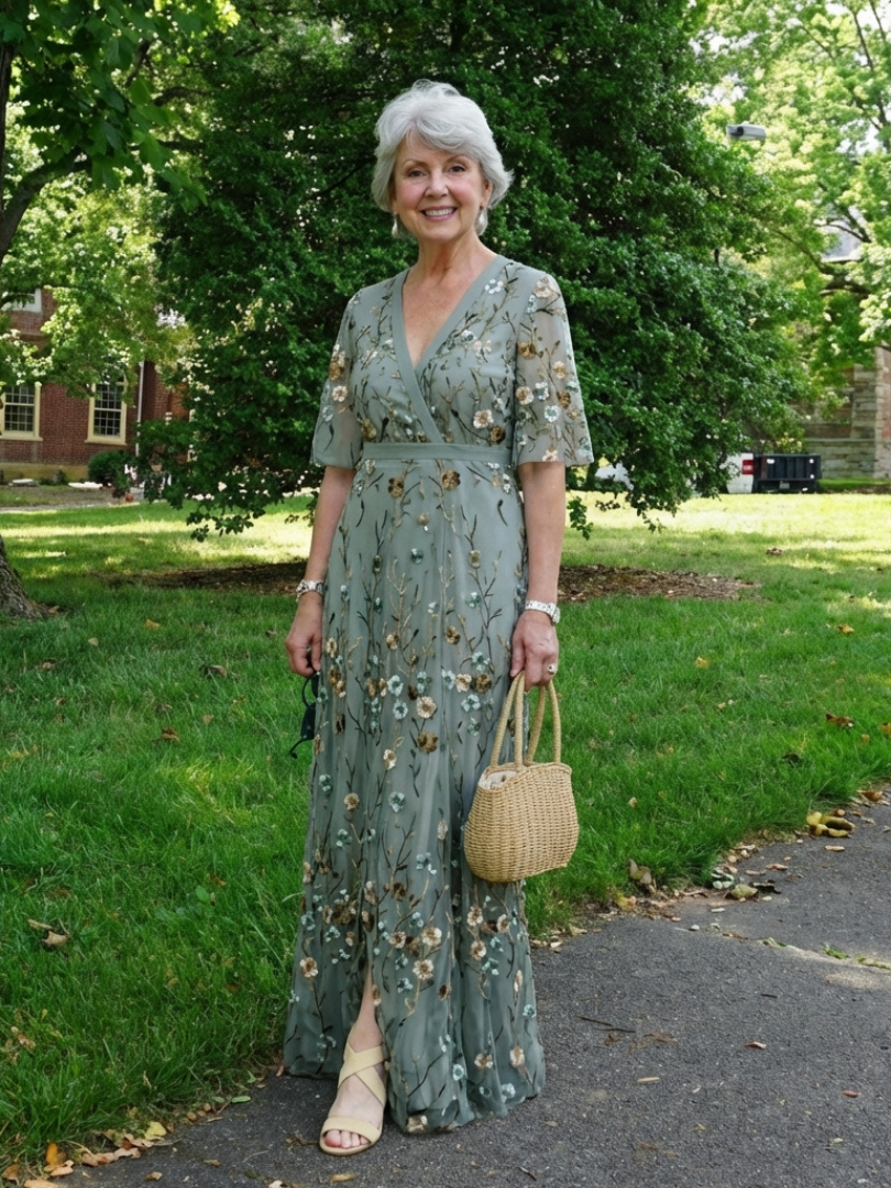 Evade | Floral V Neck Maxi Dress