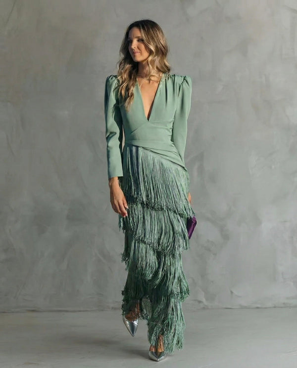 Giselle | Fringed Evening Dress