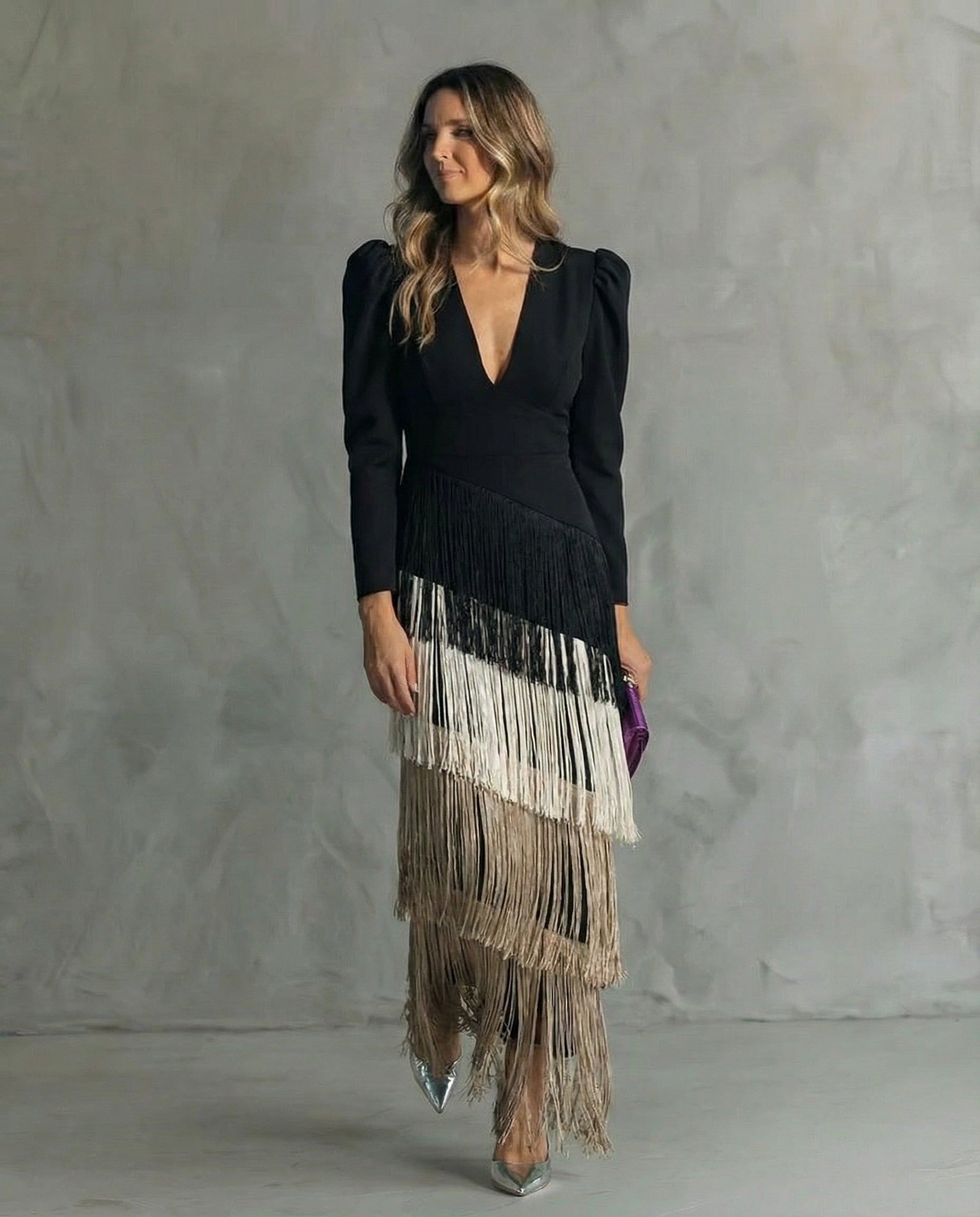 Giselle | Fringed Evening Dress