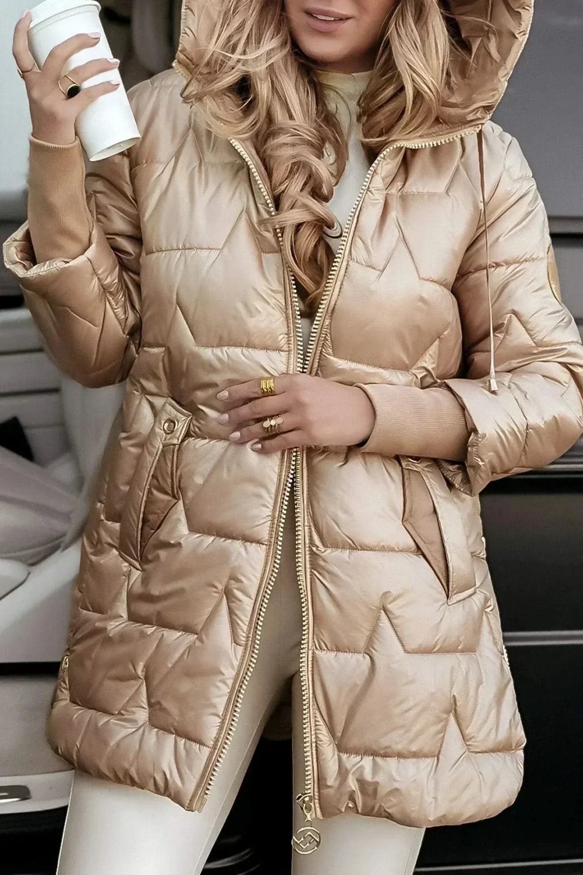 Fleur | Padded Hooded Statement Overcoat