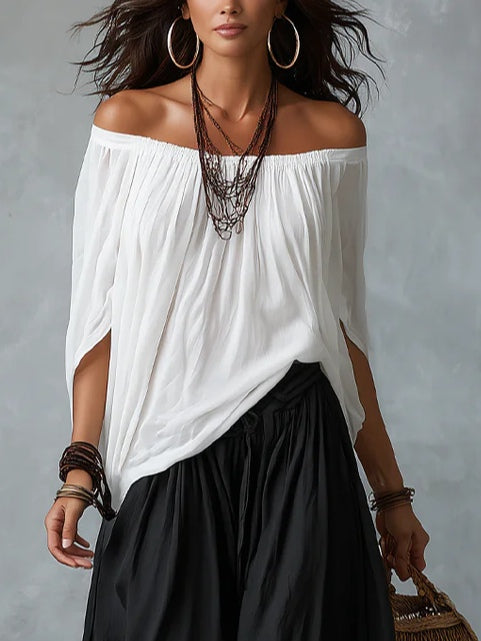 Morgane | Off-Shoulder Top & Wide-Leg Trouser Two-Piece Set