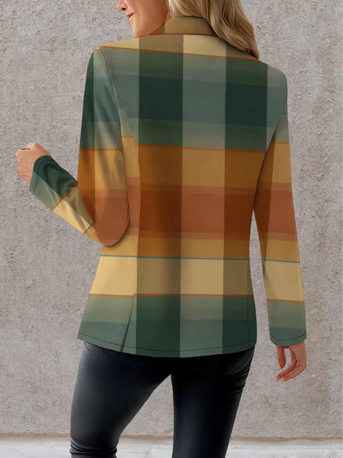 Leocadie | Gradient Check Single-Button Blazer