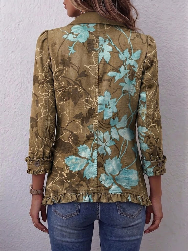 Sundara | Boho Floral Ruffle Jacket