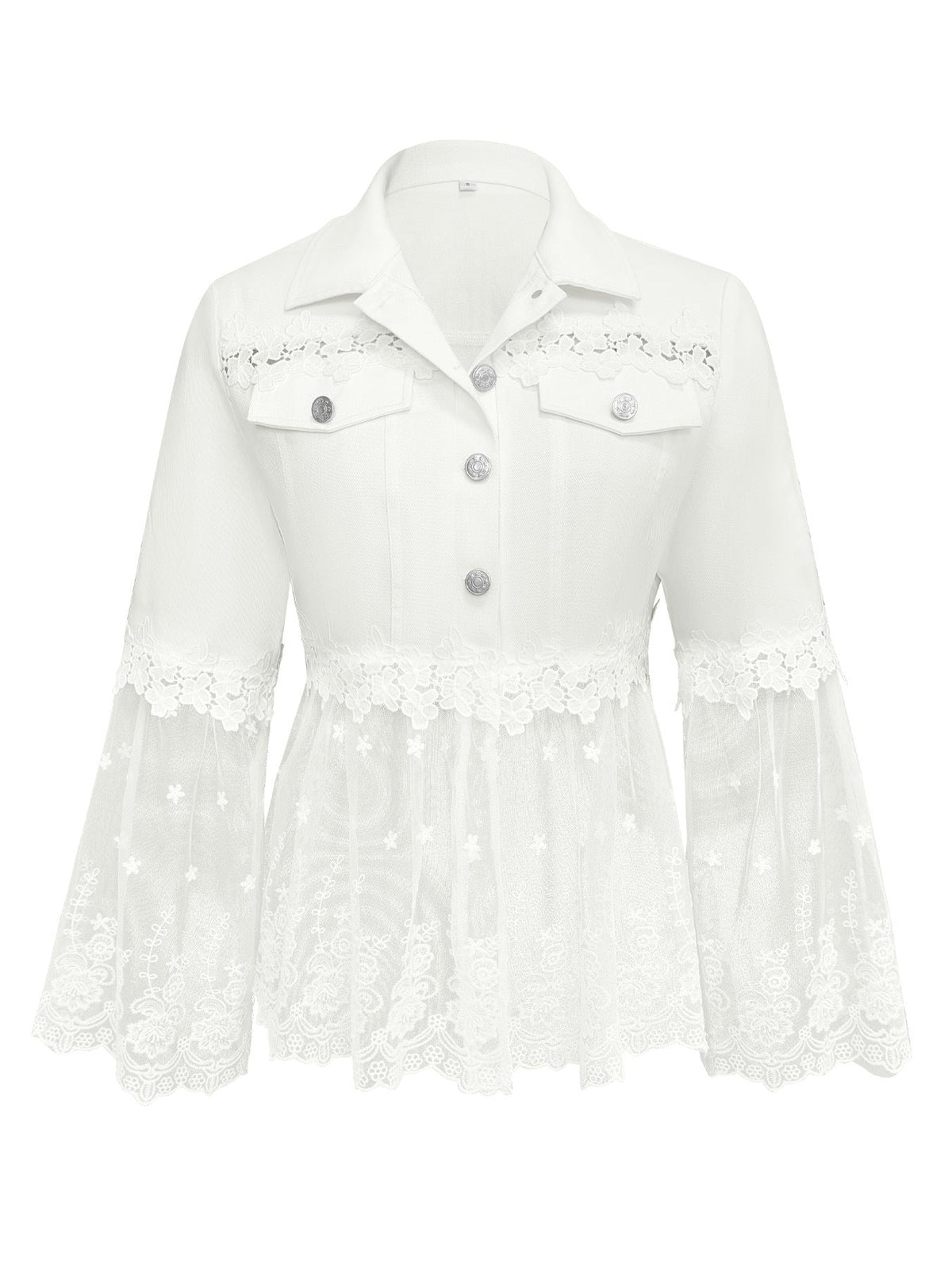 Sunnelace | Lace-Panel Three-Quarter Sleeve Jacket