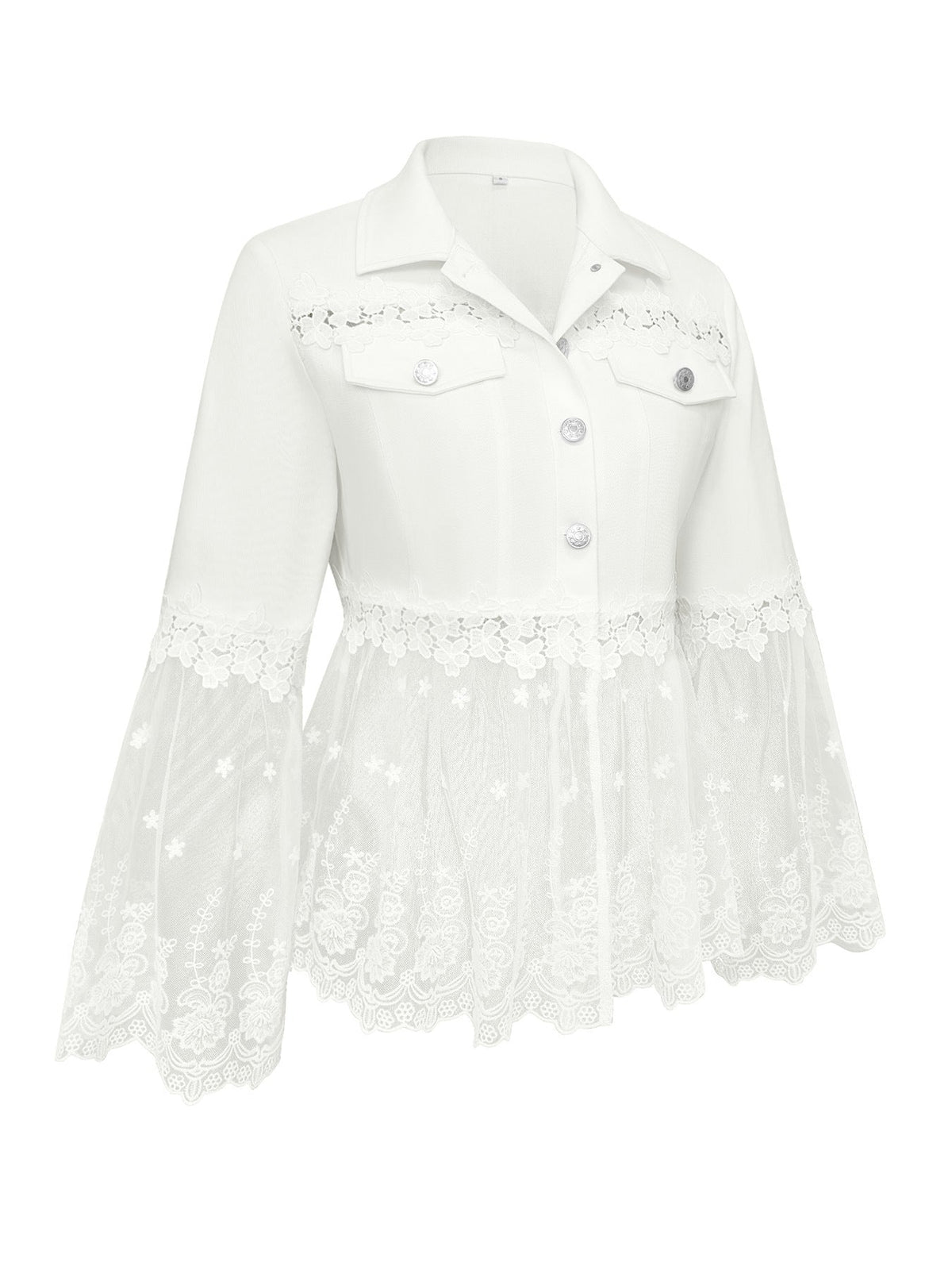 Sunnelace | Lace-Panel Three-Quarter Sleeve Jacket