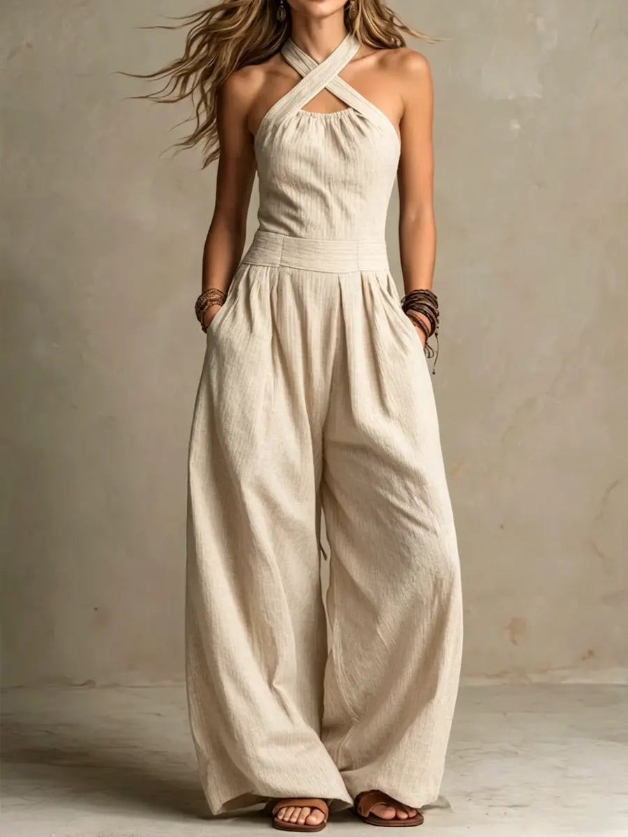 Bianca | Jumpsuit with an Elegant Crossed Neckline