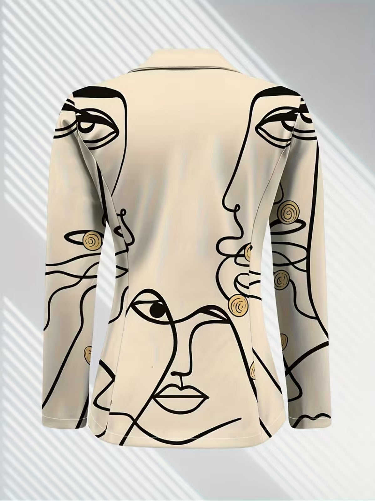 Philippine | Line Art Print Single-Button Blazer