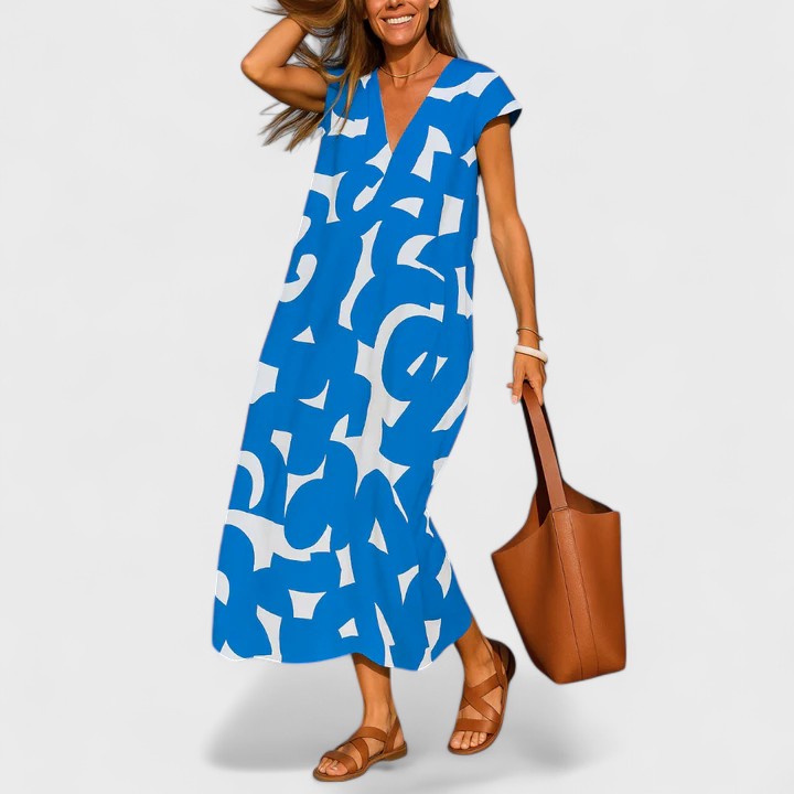 Valery | Flowing V Neck Dress