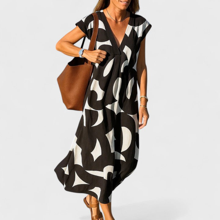 Valery | Flowing V Neck Dress