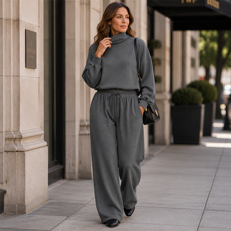 Dorothy | Turtleneck Wide-Leg Two-Piece Set