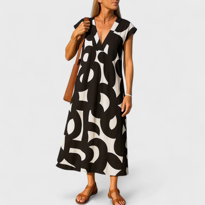 Valery | Flowing V Neck Dress
